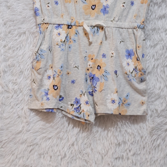 Carter's Floral Romper Set - Gray and Yellow Floral Girls Size 12 - Picture 4 of 14